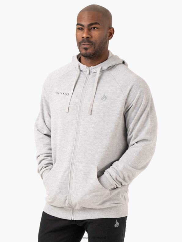 Ryderwear Pursuit Zip Up Hoodie Light Grey Marl Men Clothing 4Z2T1375