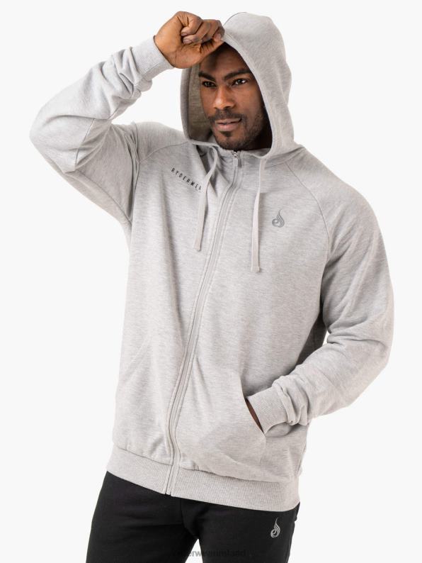 Ryderwear Pursuit Zip Up Hoodie Light Grey Marl Men Clothing 4Z2T1375