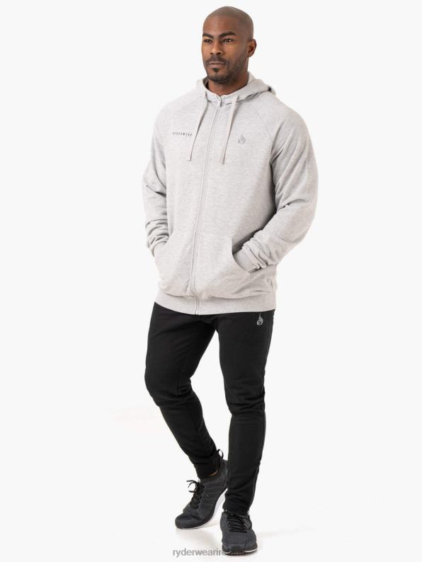 Ryderwear Pursuit Zip Up Hoodie Light Grey Marl Men Clothing 4Z2T1375