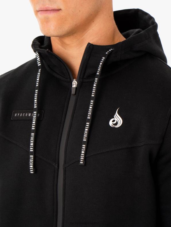 Ryderwear Recharge Zip Up Hoodie Black Men Clothing 4Z2T1381