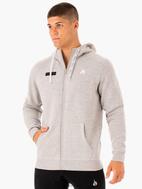 Ryderwear Recharge Zip Up Hoodie Grey Marl Men Clothing 4Z2T1382