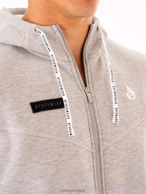 Ryderwear Recharge Zip Up Hoodie Grey Marl Men Clothing 4Z2T1382