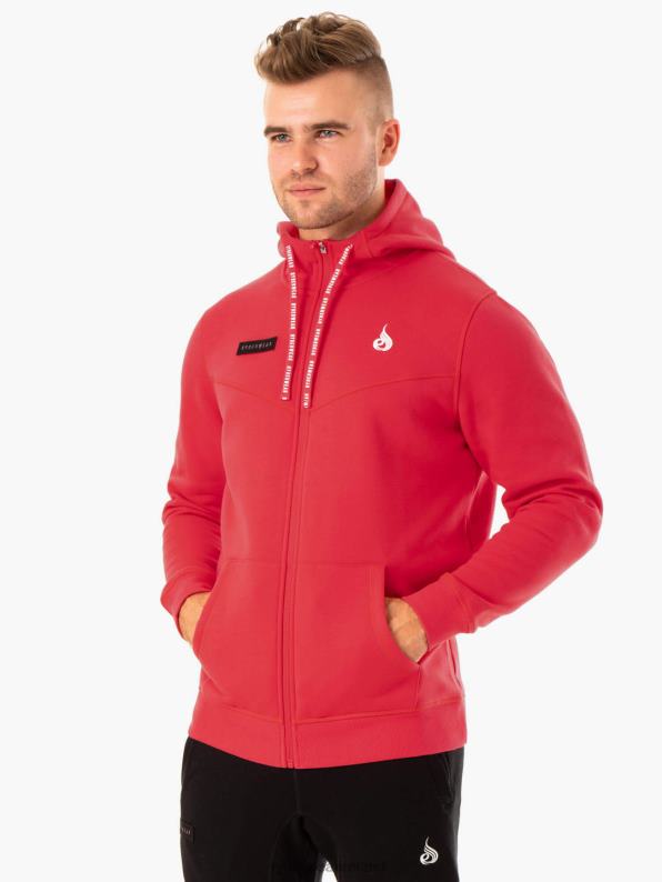Ryderwear Recharge Zip Up Hoodie Red Men Clothing 4Z2T1380