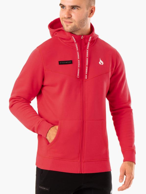 Ryderwear Recharge Zip Up Hoodie Red Men Clothing 4Z2T1380