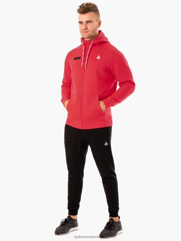 Ryderwear Recharge Zip Up Hoodie Red Men Clothing 4Z2T1380