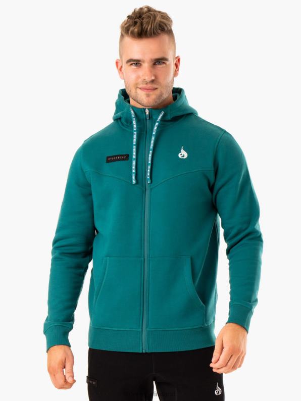 Ryderwear Recharge Zip Up Hoodie Teal Men Clothing 4Z2T1378