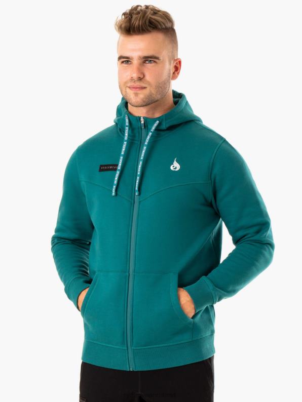 Ryderwear Recharge Zip Up Hoodie Teal Men Clothing 4Z2T1378