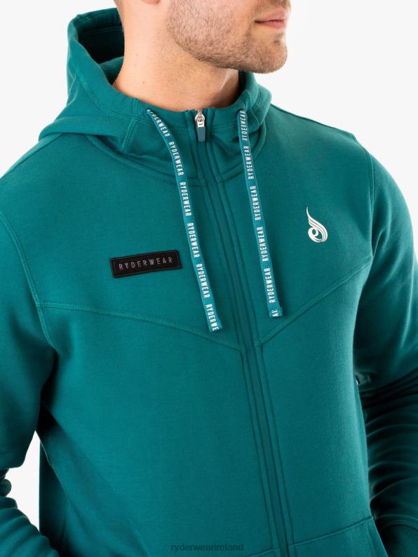 Ryderwear Recharge Zip Up Hoodie Teal Men Clothing 4Z2T1378
