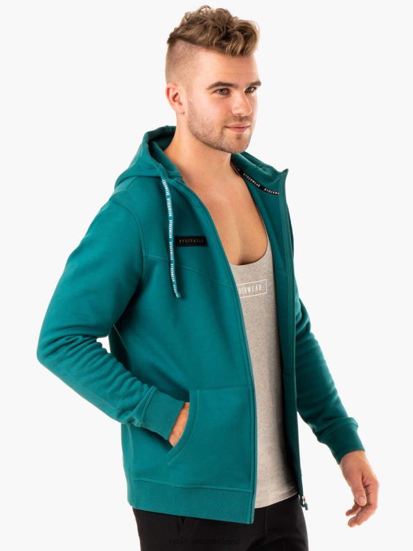 Ryderwear Recharge Zip Up Hoodie Teal Men Clothing 4Z2T1378
