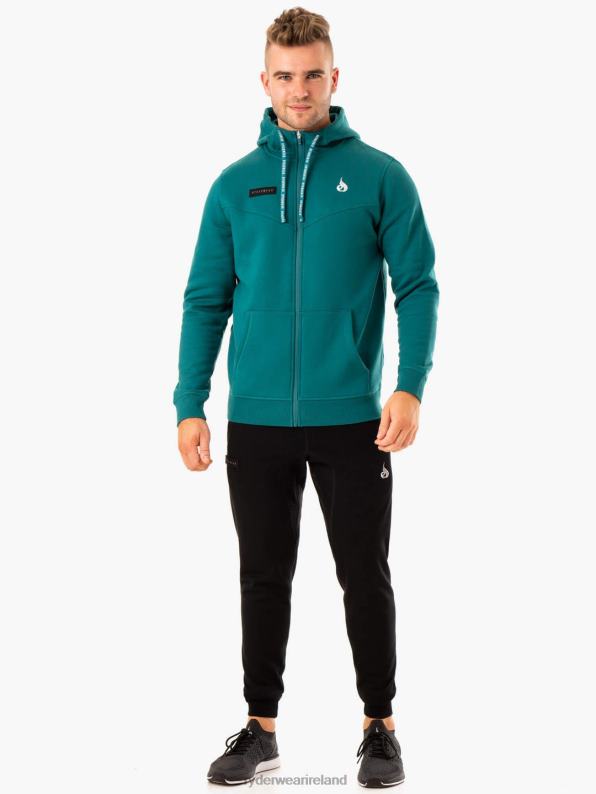 Ryderwear Recharge Zip Up Hoodie Teal Men Clothing 4Z2T1378