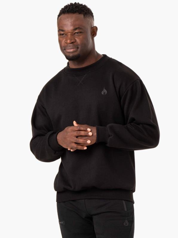 Ryderwear Reset Fleece Crew Neck Black Men Clothing 4Z2T1403