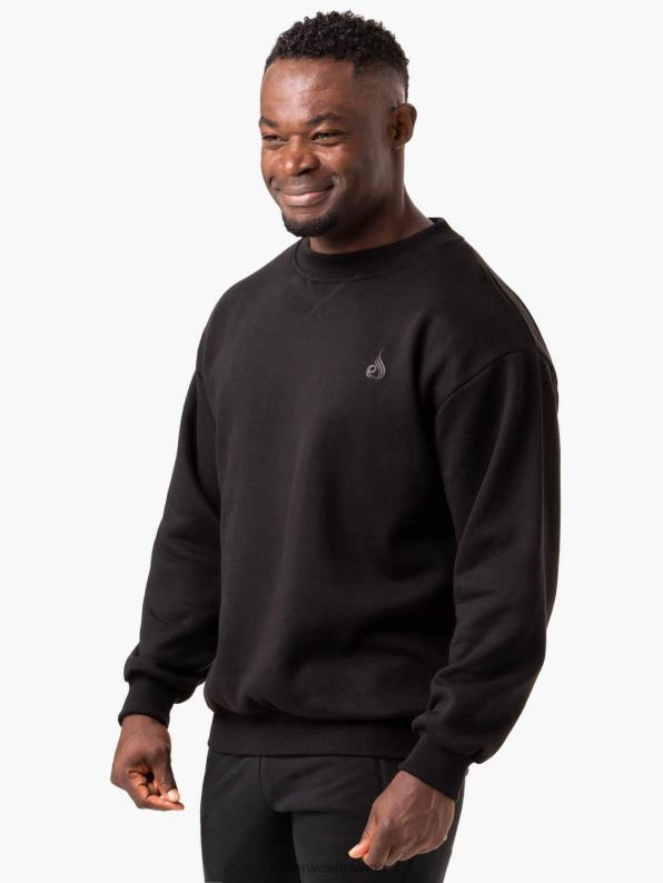 Ryderwear Reset Fleece Crew Neck Black Men Clothing 4Z2T1403