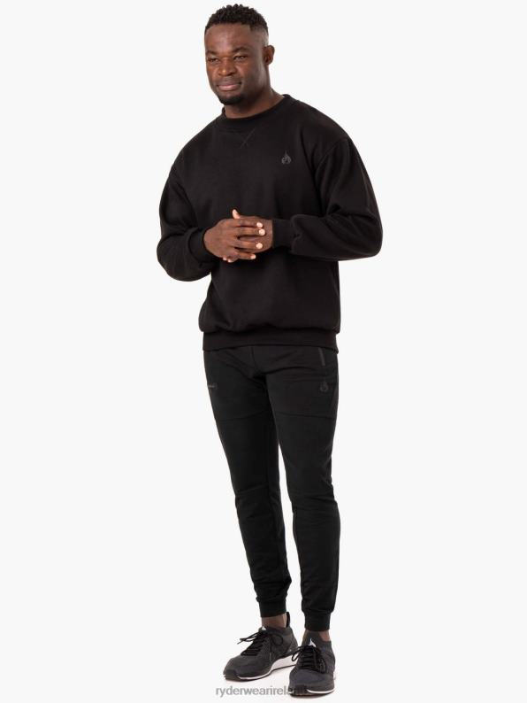 Ryderwear Reset Fleece Crew Neck Black Men Clothing 4Z2T1403