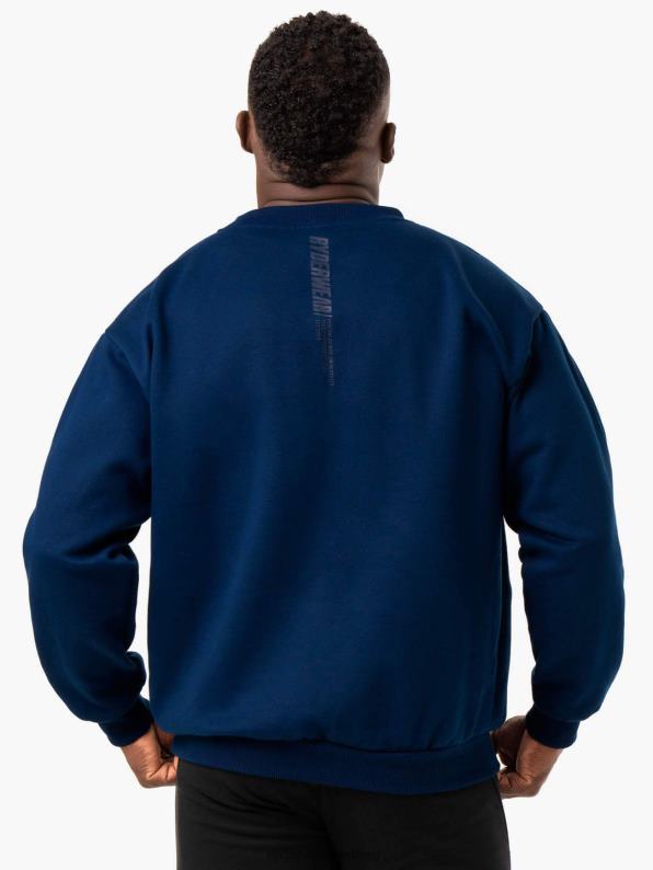 Ryderwear Reset Fleece Crew Neck Blue Men Clothing 4Z2T1400