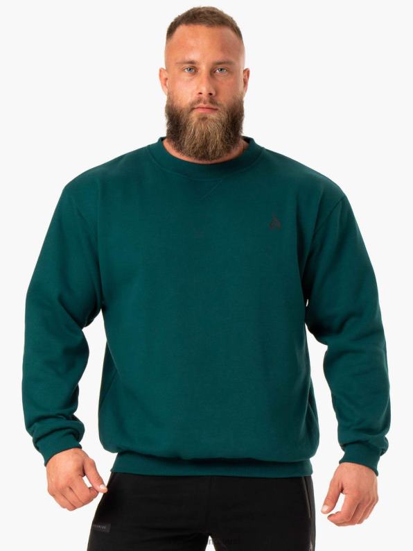 Ryderwear Reset Fleece Crew Neck Emerald Men Clothing 4Z2T1401