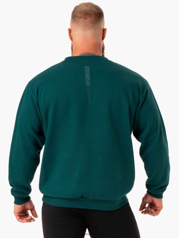 Ryderwear Reset Fleece Crew Neck Emerald Men Clothing 4Z2T1401
