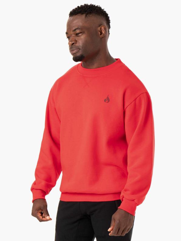 Ryderwear Reset Fleece Crew Neck Red Men Clothing 4Z2T1402