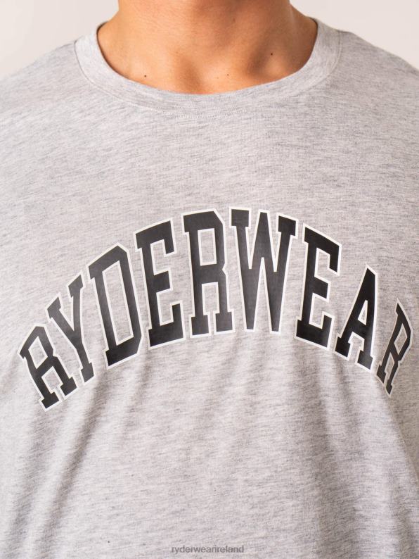 Ryderwear Collegiate T-Shirt Grey Marl Men Clothing 4Z2T1279