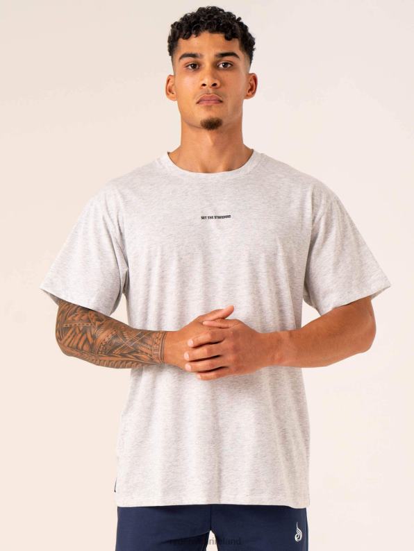 Ryderwear Emerge Oversized T-Shirt Snow Grey Marl Men Clothing 4Z2T1283