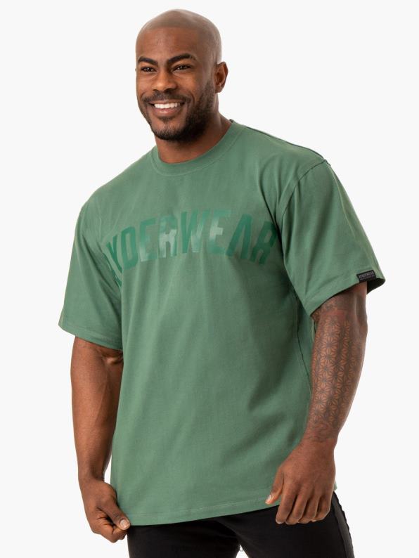 Ryderwear Force Oversized T-Shirt Green Men Clothing 4Z2T1223