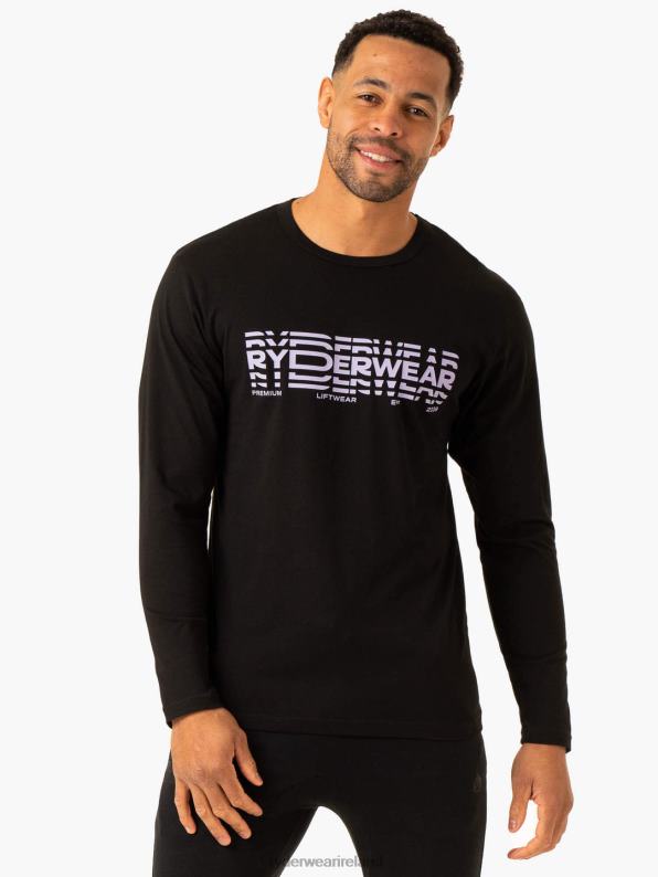 Ryderwear Graphic Long Sleeve T-Shirt Black Men Clothing 4Z2T1250