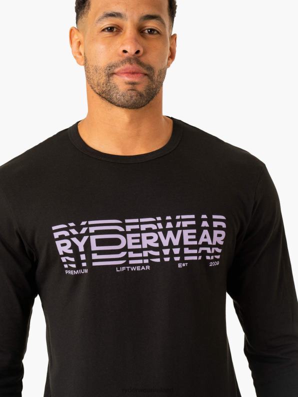 Ryderwear Graphic Long Sleeve T-Shirt Black Men Clothing 4Z2T1250
