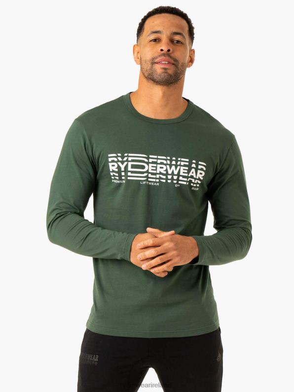 Ryderwear Graphic Long Sleeve T-Shirt Dark Green Men Clothing 4Z2T1253