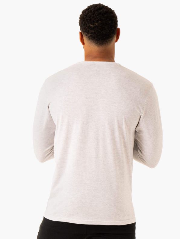 Ryderwear Graphic Long Sleeve T-Shirt Grey Marl Men Clothing 4Z2T1252