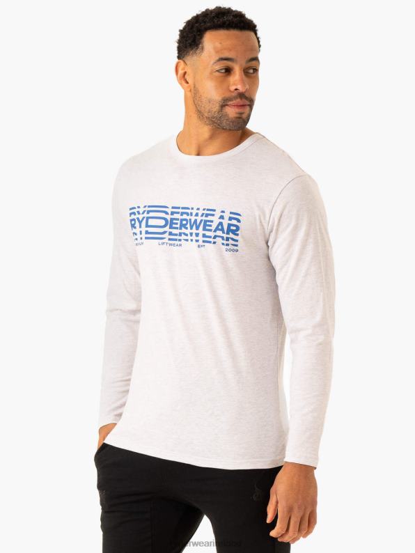 Ryderwear Graphic Long Sleeve T-Shirt Grey Marl Men Clothing 4Z2T1252