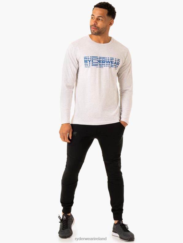 Ryderwear Graphic Long Sleeve T-Shirt Grey Marl Men Clothing 4Z2T1252