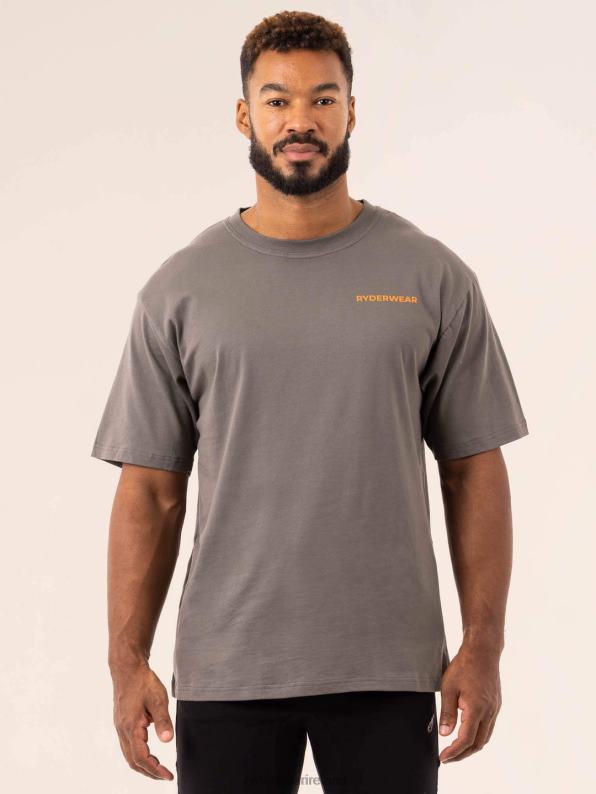 Ryderwear Industry Oversized T-Shirt Charcoal Men Clothing 4Z2T1201