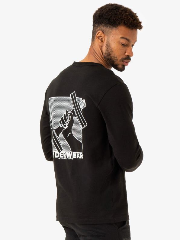 Ryderwear Lift Long Sleeve T-Shirt Black Men Clothing 4Z2T1248