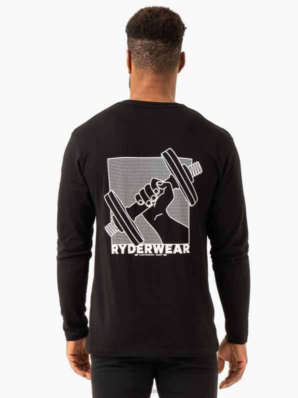 Ryderwear Lift Long Sleeve T-Shirt Black Men Clothing 4Z2T1248