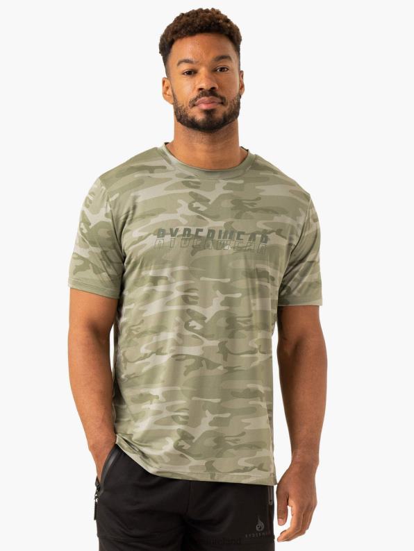 Ryderwear Overdrive T-Shirt Sage Green Camo Men Clothing 4Z2T1255