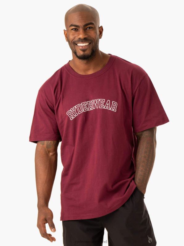 Ryderwear Oversized T-Shirt Maroon Men Clothing 4Z2T1235