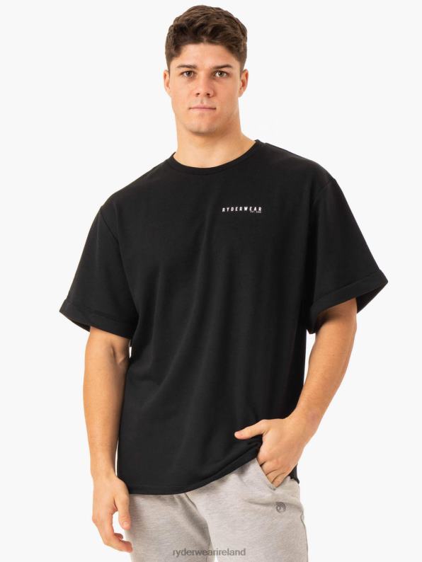 Ryderwear Pursuit Oversized Fleece T-Shirt Black Men Clothing 4Z2T1243