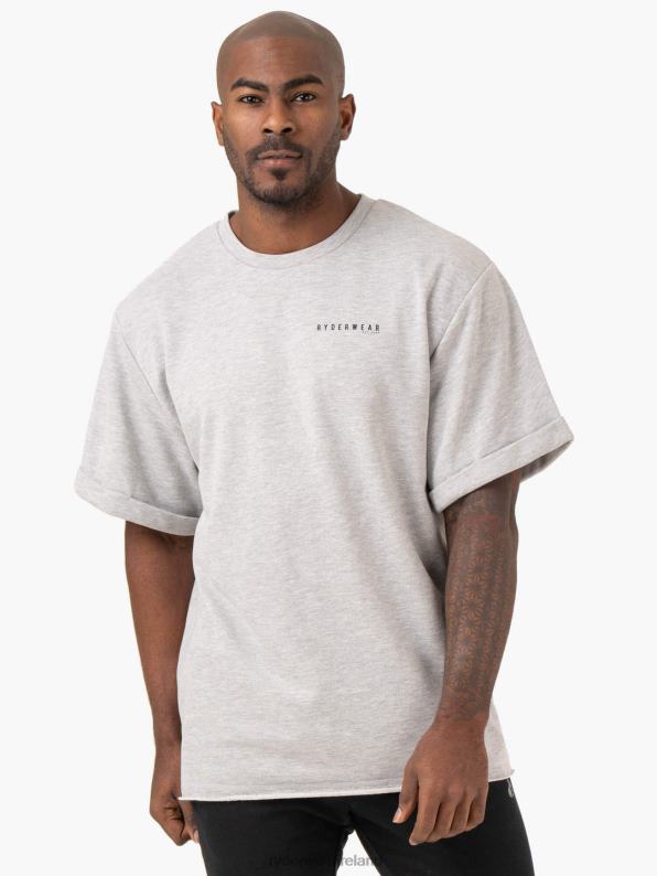 Ryderwear Pursuit Oversized Fleece T-Shirt Light Grey Marl Men Clothing 4Z2T1244