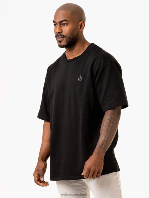 Ryderwear Throwback Oversized Fleece T-Shirt Black Men Clothing 4Z2T1259