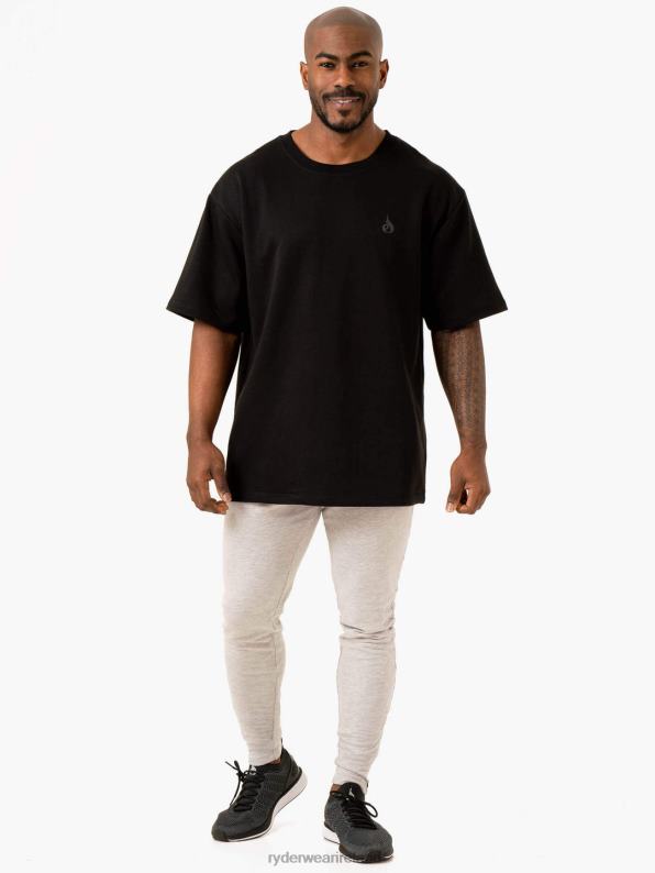 Ryderwear Throwback Oversized Fleece T-Shirt Black Men Clothing 4Z2T1259