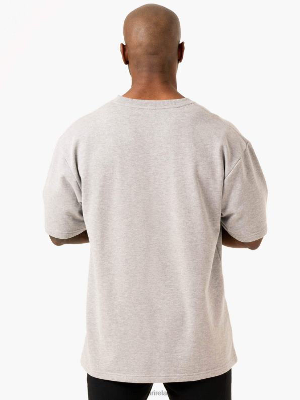 Ryderwear Throwback Oversized Fleece T-Shirt Grey Marl Men Clothing 4Z2T1260