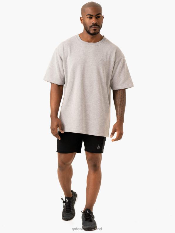 Ryderwear Throwback Oversized Fleece T-Shirt Grey Marl Men Clothing 4Z2T1260