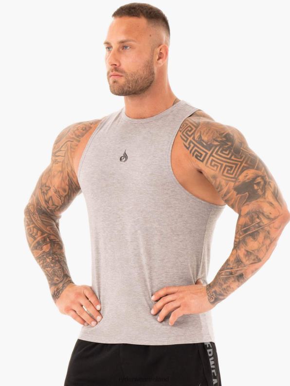 Ryderwear Athletic Cut Tank Grey Marl Men Clothing 4Z2T1354