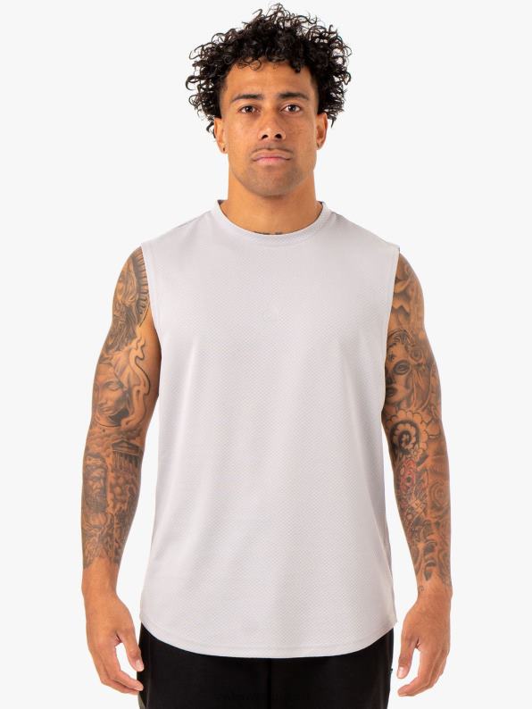 Ryderwear Enhance Muscle Tank Snow Grey Men Clothing 4Z2T1325