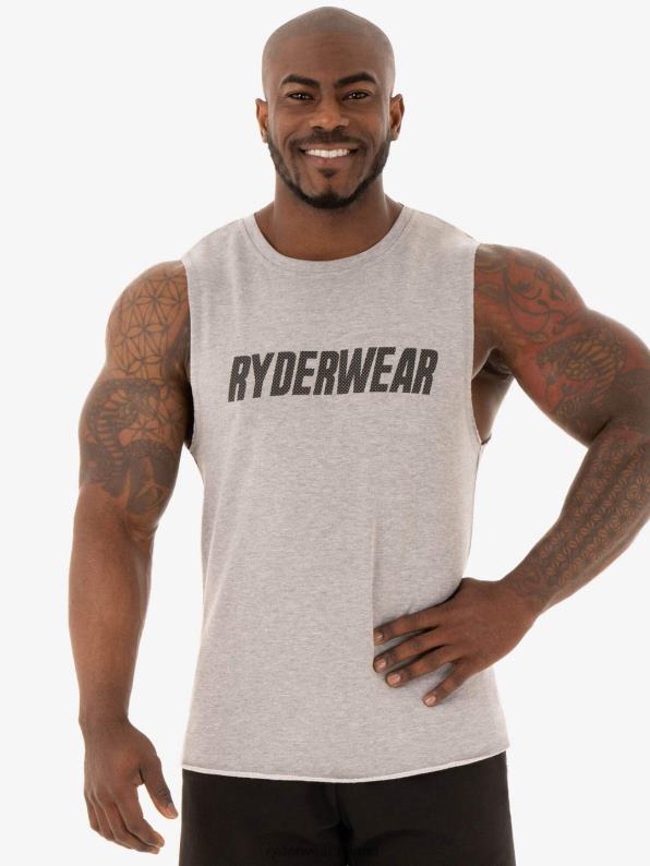 Ryderwear Flex Fleece Tank Grey Marl Men Clothing 4Z2T1350
