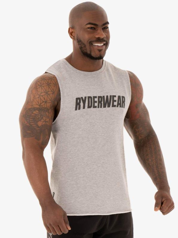 Ryderwear Flex Fleece Tank Grey Marl Men Clothing 4Z2T1350