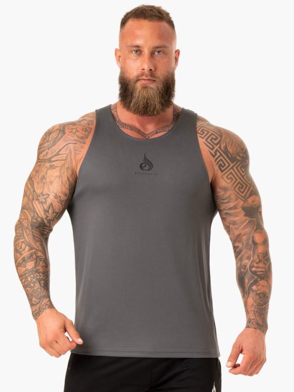 Ryderwear Heighten Mesh Regular Tank Charcoal Men Clothing 4Z2T1335