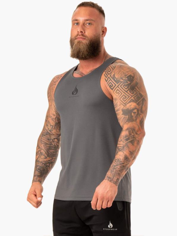 Ryderwear Heighten Mesh Regular Tank Charcoal Men Clothing 4Z2T1335