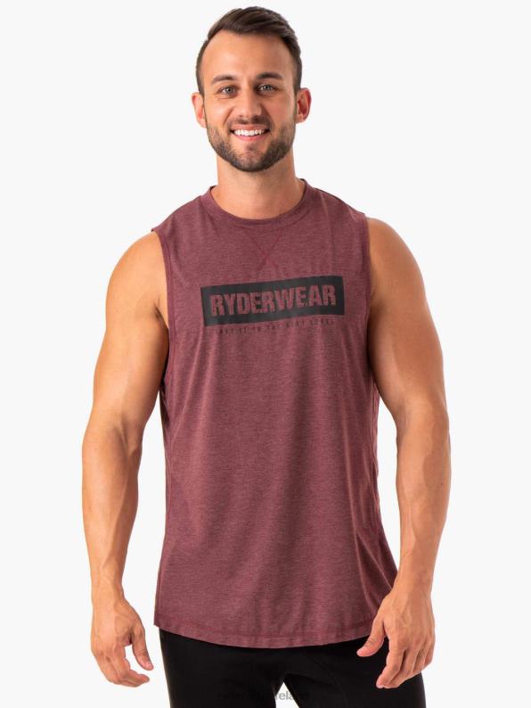 Ryderwear Iron Baller Tank Burgundy Marl Men Clothing 4Z2T1347