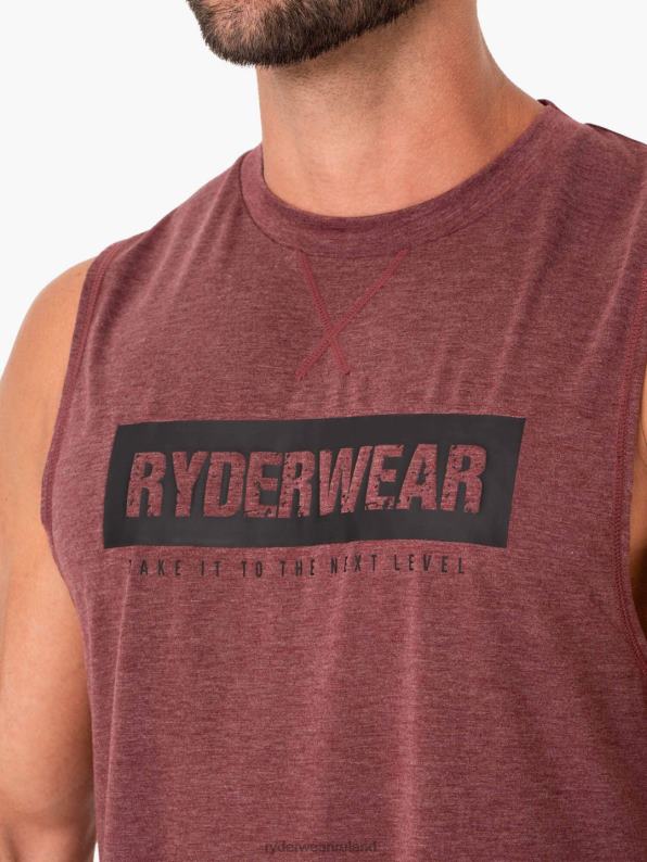 Ryderwear Iron Baller Tank Burgundy Marl Men Clothing 4Z2T1347