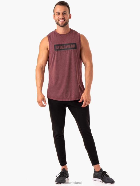 Ryderwear Iron Baller Tank Burgundy Marl Men Clothing 4Z2T1347